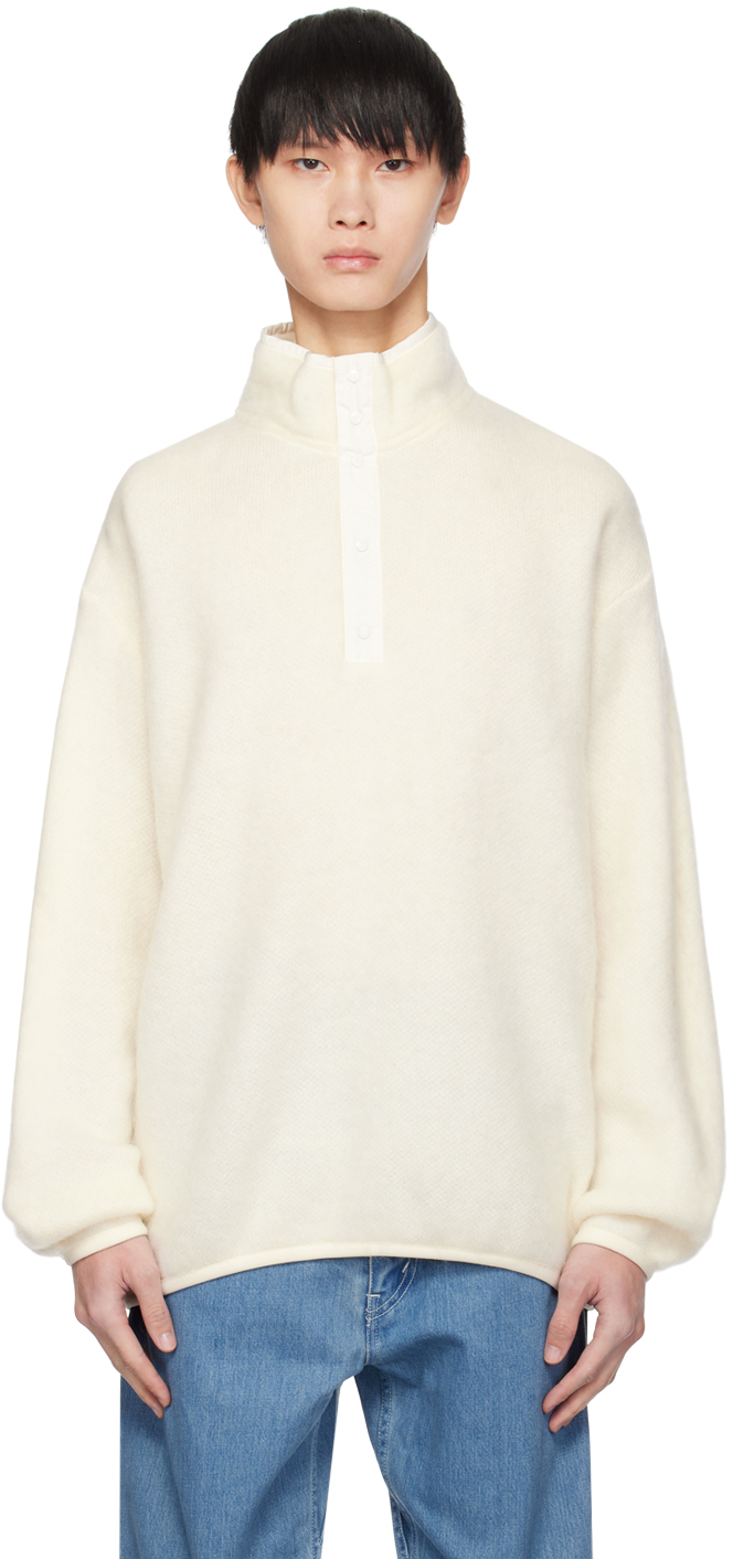 Nanamica Off-white Placket Sweater In Na Natural