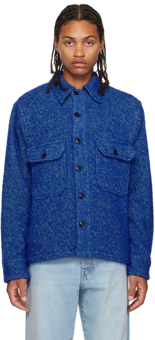 Sunflower: Blue CPO Jacket | SSENSE Canada