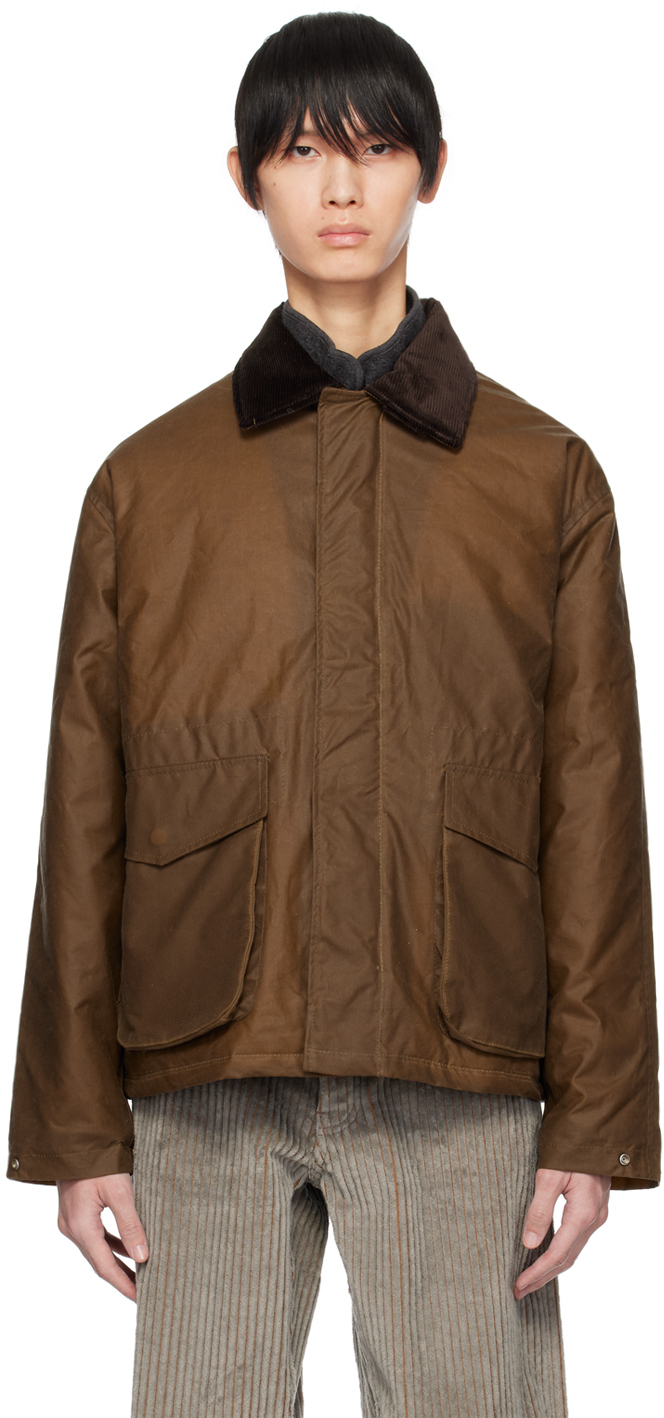SUNFLOWER Waxed Coat TAN Ours ROSE着用