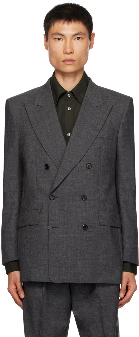 SUNFLOWER GRAY DOUBLE-BREASTED BLAZER