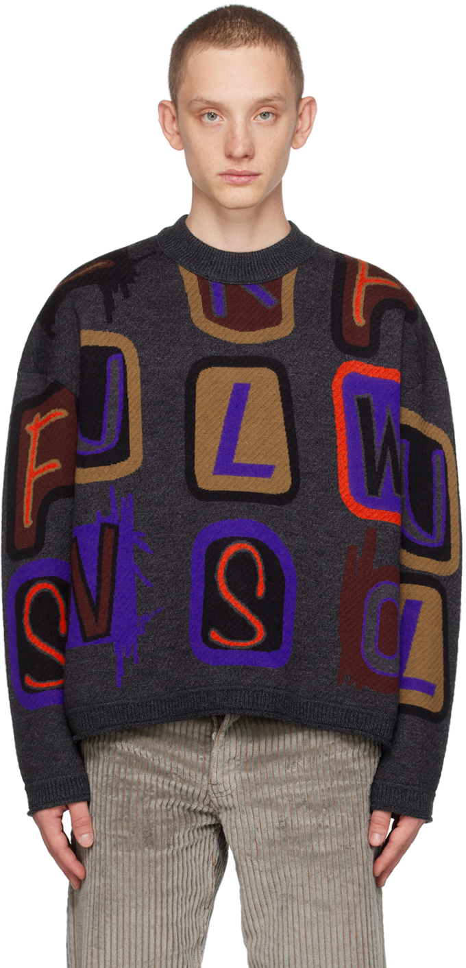 Sunflower: Multicolor Letter Sweater | SSENSE Canada