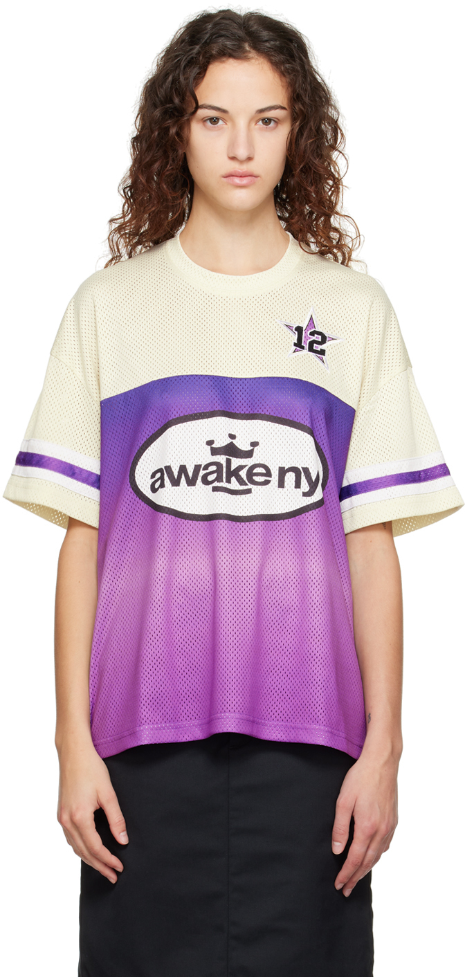 Awake NY Off-White & Purple Graphic T-Shirt