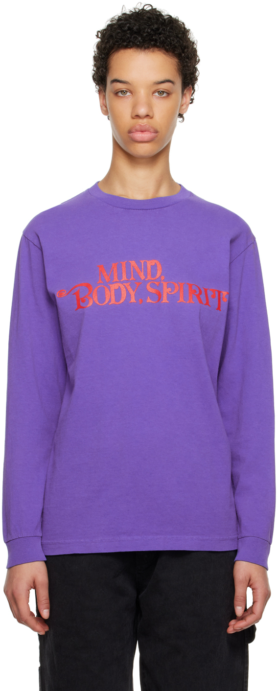 Awake NY Purple 'Mind Body Spirit' Long Sleeve T-Shirt