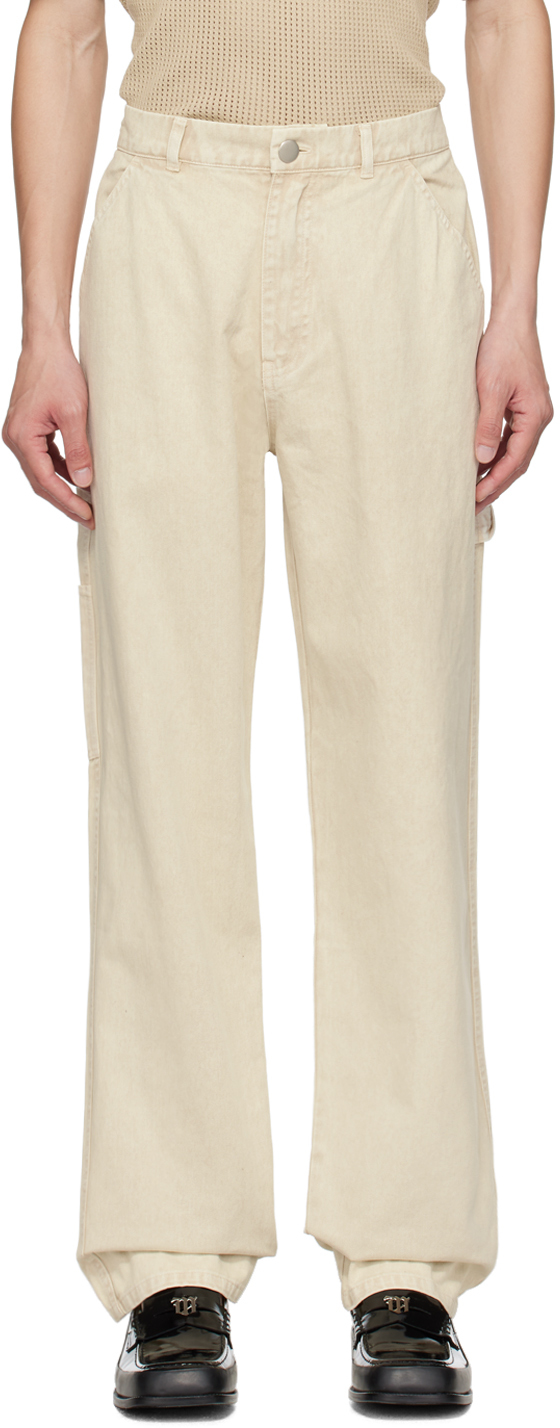 Awake NY Off-White Embroidered Trousers