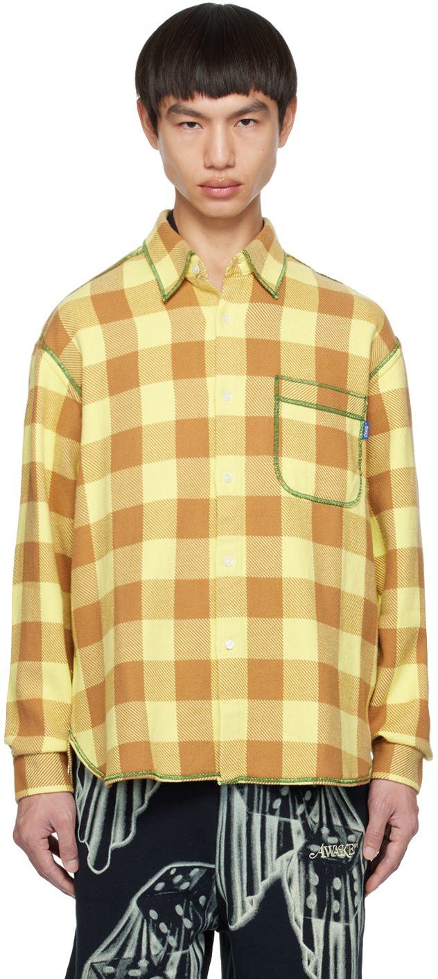 Awake NY Yellow & Brown Check Shirt