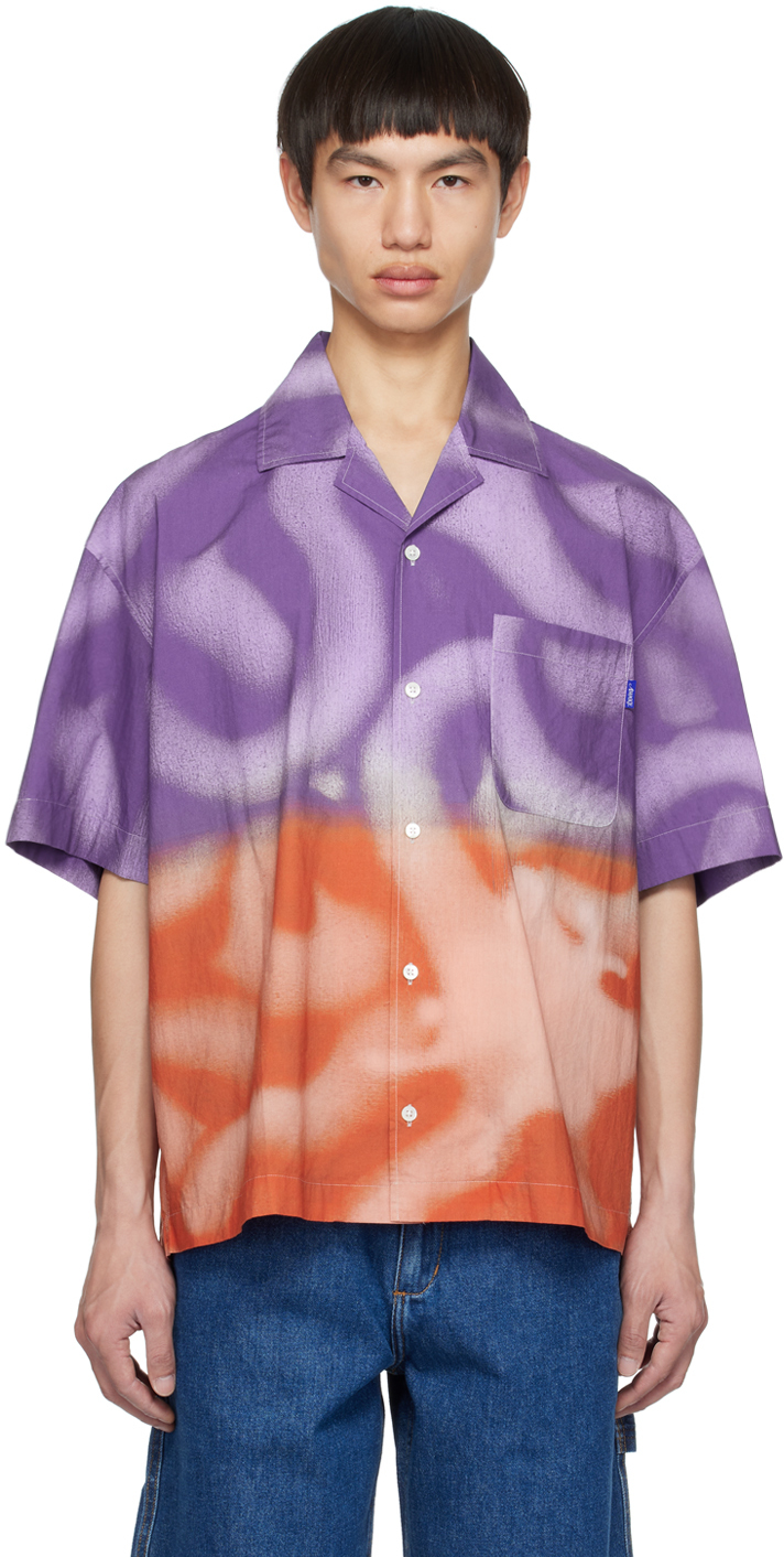 Purple & Orange Dip-Dyed Shirt by Awake NY on Sale