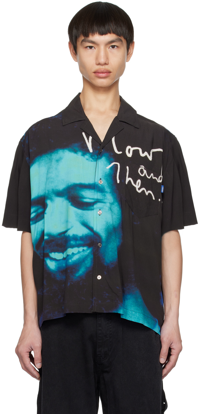 Black Printed Shirt by Awake NY on Sale