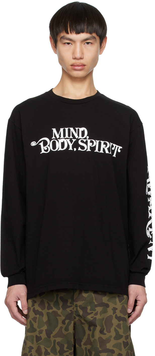 Awake NY Black 'Mind Body Spirit' Long Sleeve T-Shirt