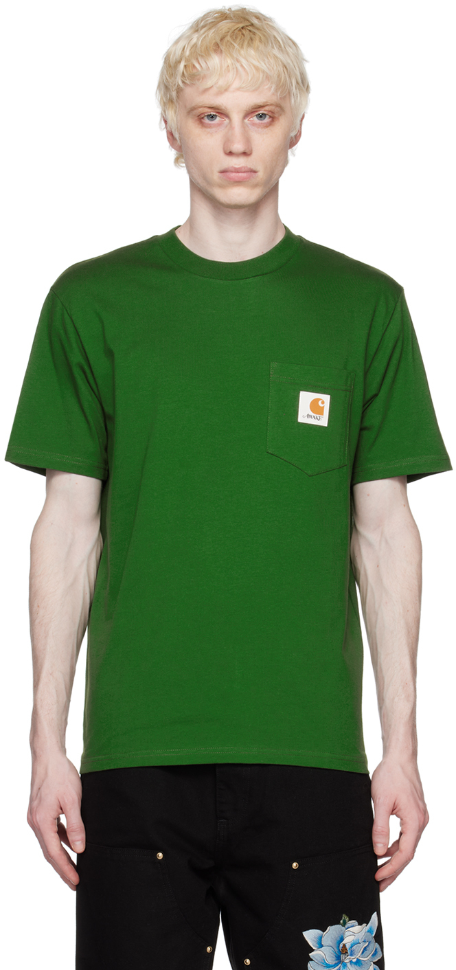 Shop Awake Ny Green Carhartt Wip Edition T-shirt In Dark Green