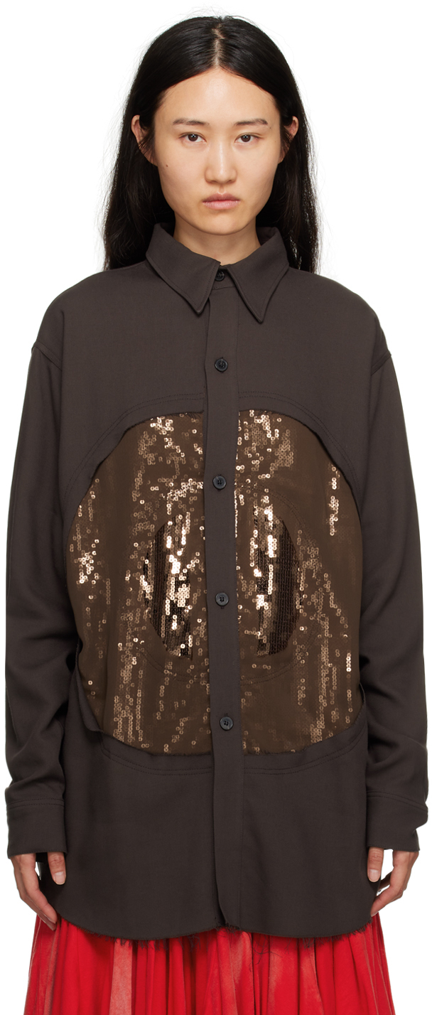 Brown Sequinned Shirt