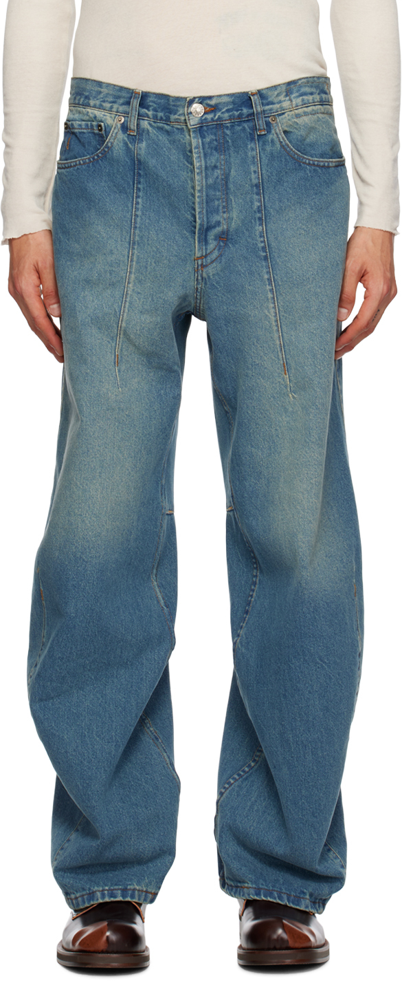 Edward Cuming: Blue Smudged Jeans | SSENSE