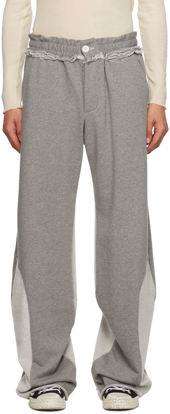 Edward Cuming Grey Paneled Trousers In Grey