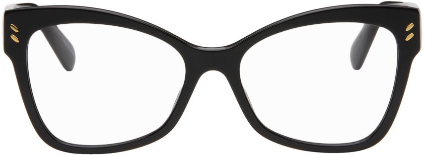 Stella Mccartney Black Cat-eye Glasses In 001 Shiny Black