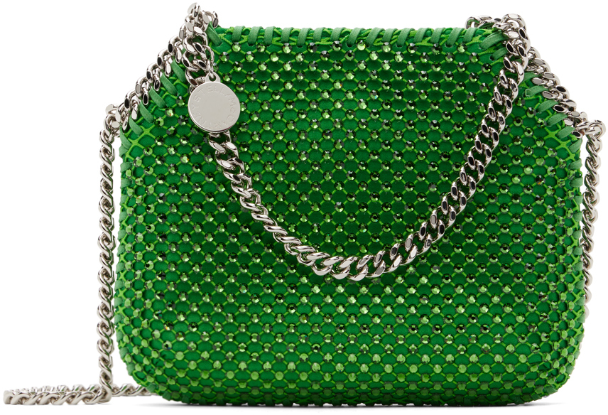 Stella Mccartney Green Mini Falabella Crystal Bag In 3096 Fluo Green
