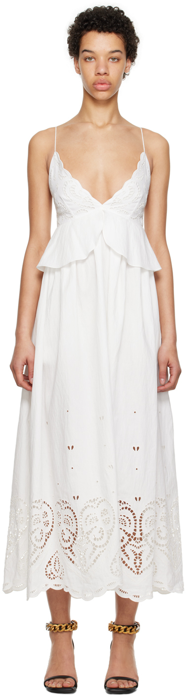 White V-Neck Maxi Dress