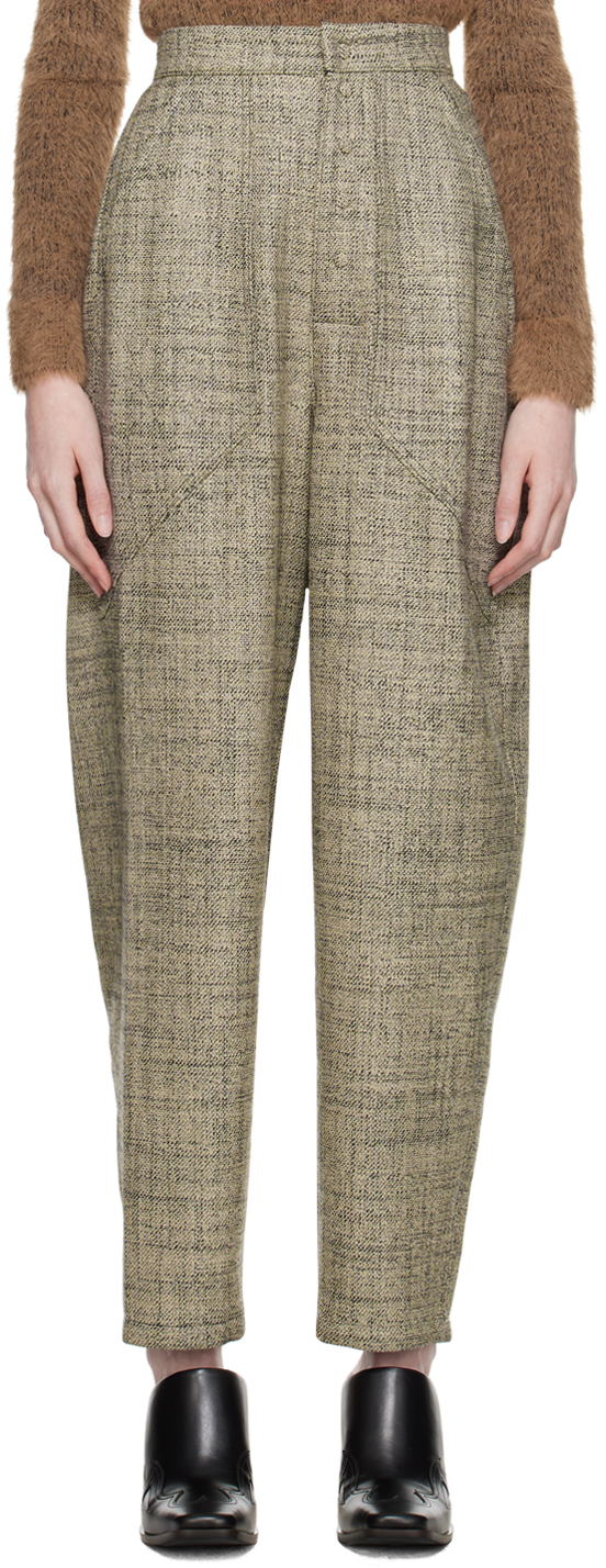 Beige Loose Fit Trousers