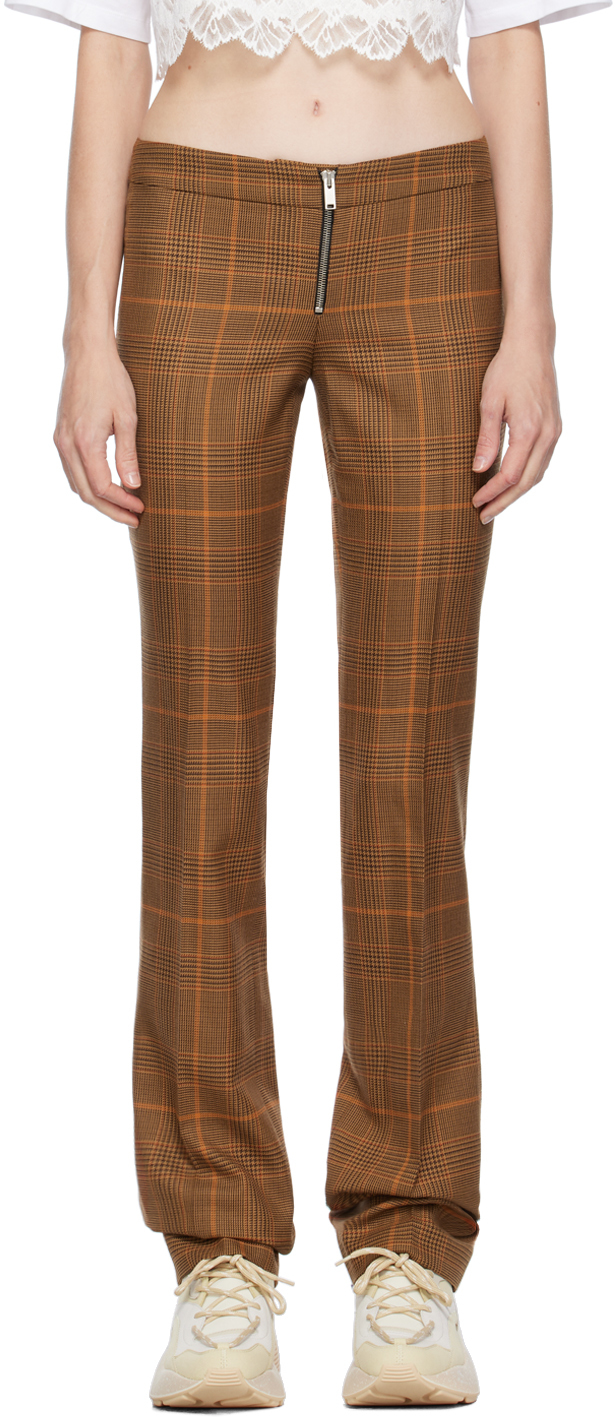 Brown Exposed Zip-Fly Trousers