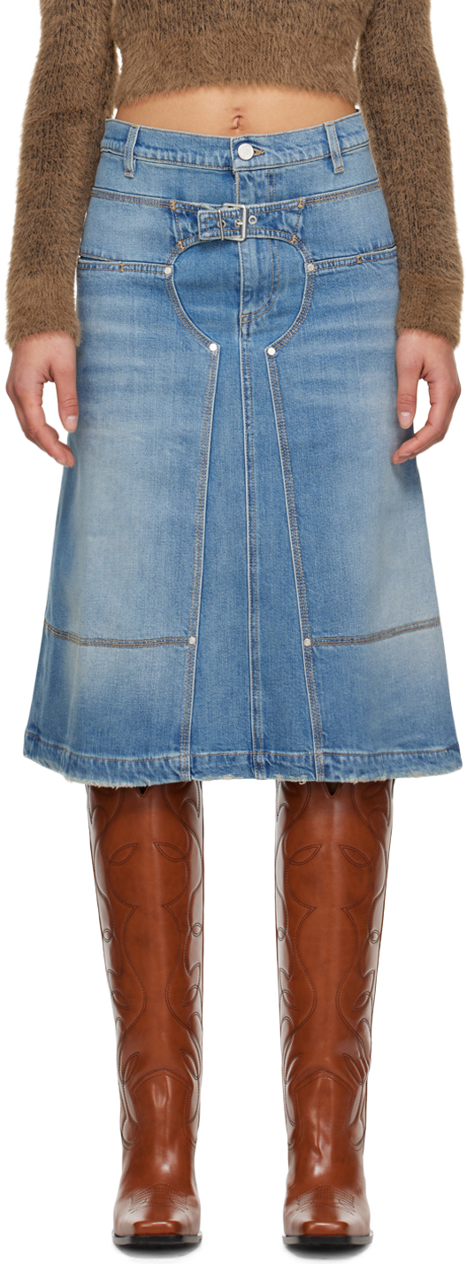 Stella Mccartney Midi Skirt In Blue