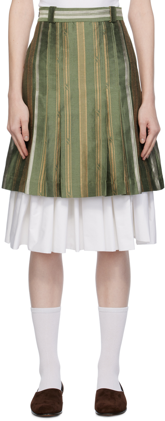 Green Evana Midi Skirt