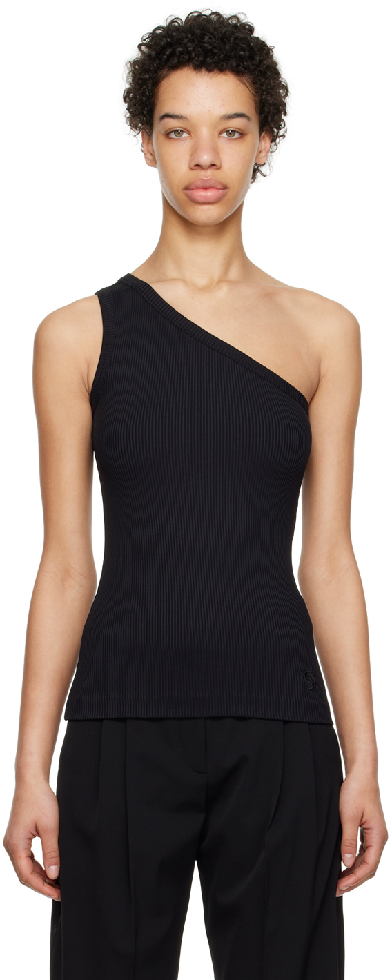 Stella Mccartney Black Single-shoulder Tank Top