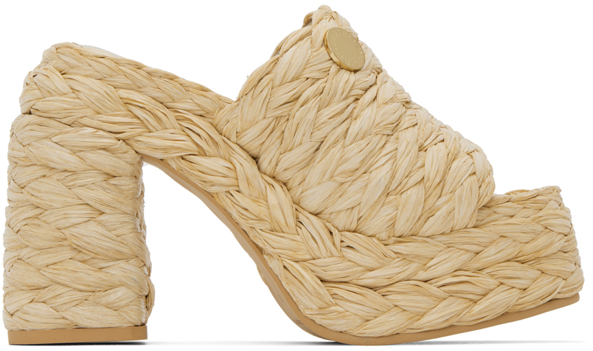 Shop Stella Mccartney Beige Skyla Heeled Sandals In 8500 Naturale