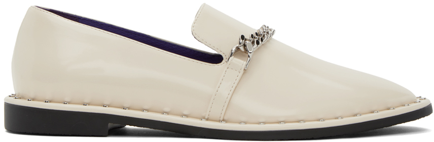 Shop Stella Mccartney Off-white Falabella Loafers In 9002 Ivory