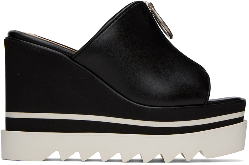 Shop Stella Mccartney Black Sneak-elyse Heeled Sandals In 1000 Black