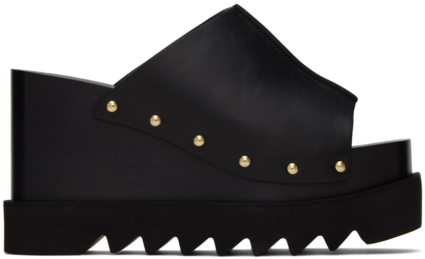 Stella Mccartney Black Elyse Studded Heeled Sandals In 1000 Black