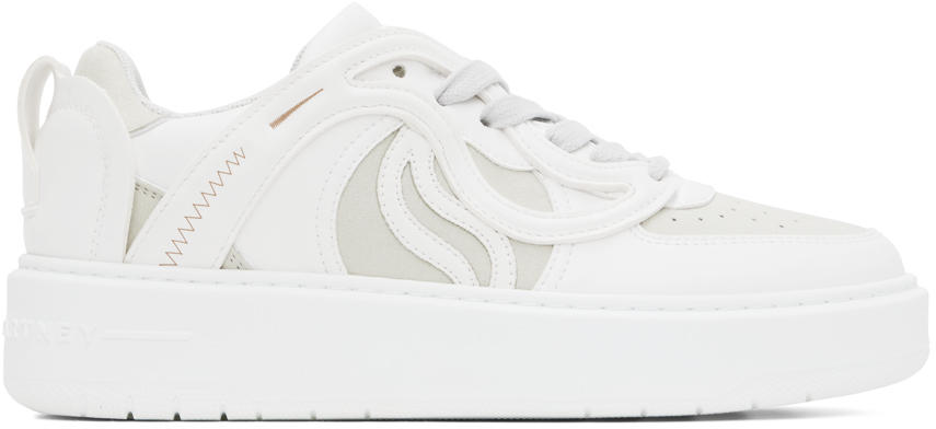 Shop Stella Mccartney White & Gray S-wave 1 Sneakers In 1902 Ice
