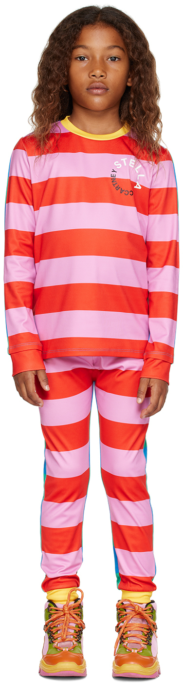 Stella Mccartney Kids Multicolor Striped Long Sleeve T-shirt & Leggings In 426rs Multi