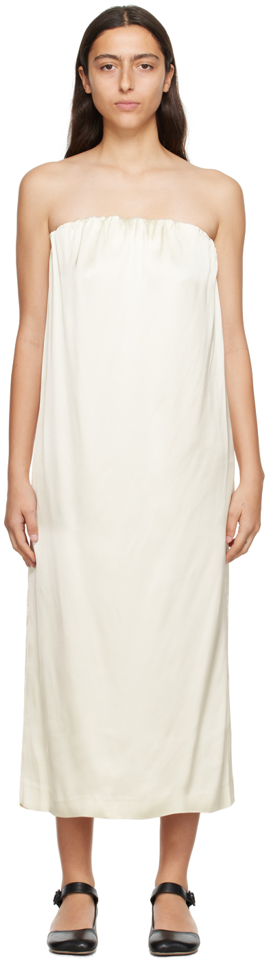 Loulou Studio Off-white Siple Midi Dress In Ivory