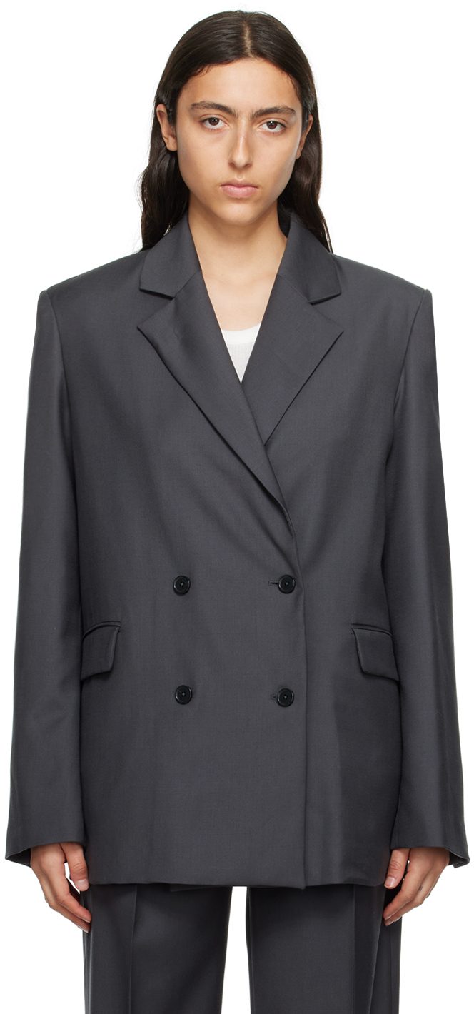 Gray Donau Blazer by Loulou Studio on Sale