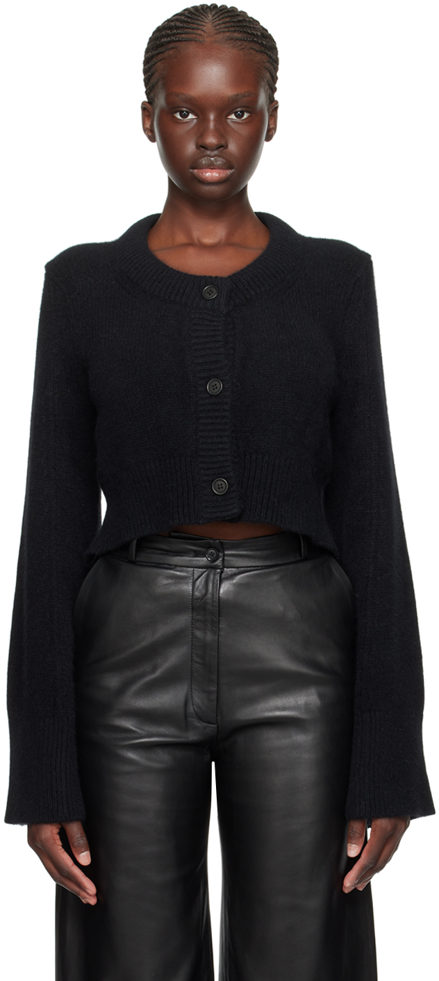 LOULOU STUDIO BLACK TIMA CARDIGAN