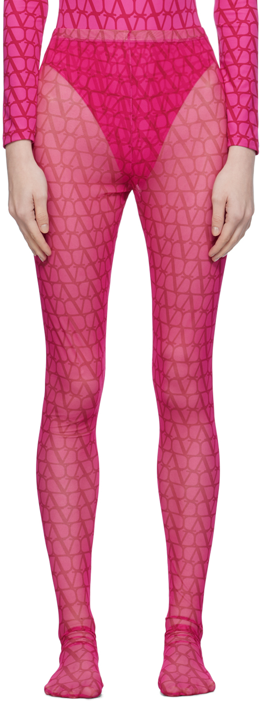 Valentino Pink Toile Iconographe Tights In Uwt Pink Pp