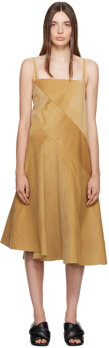 Tan Curve Midi Dress