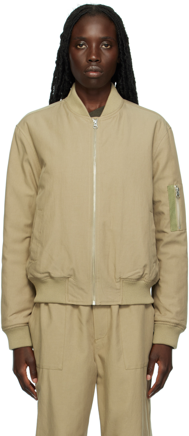 Third Form Green Streetwise Bomber Jacket In Stone