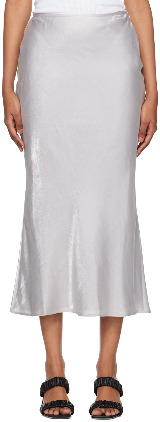Third Form Silver Untamed Bias Maxi Skirt