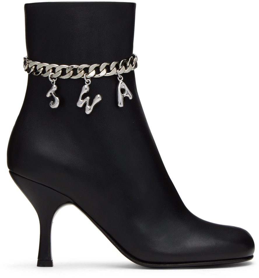 Shop Jw Anderson Black Charm Boots In 001 Black