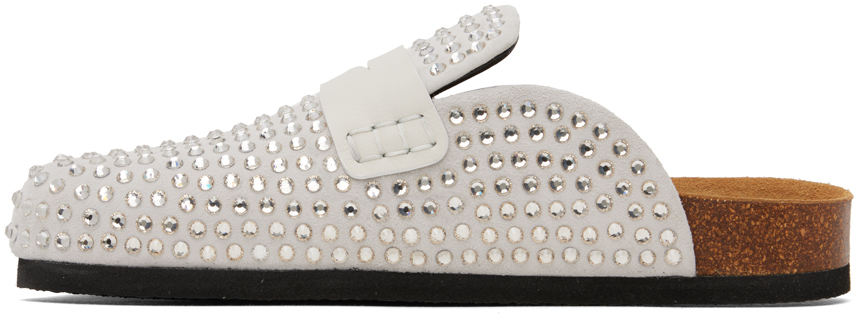 JW Anderson White Crystal Loafers Smart Closet