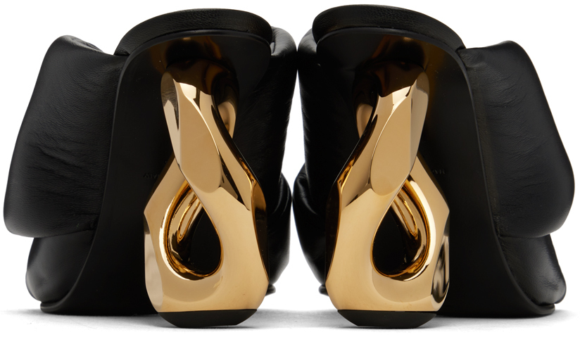 Jw Anderson J. W.anderson Leather Chain Mules With Statement Heel 8 Cm In 001 Black