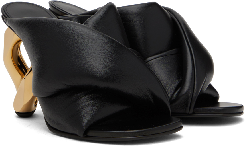 Jw Anderson J. W.anderson Leather Chain Mules With Statement Heel 8 Cm In 001 Black