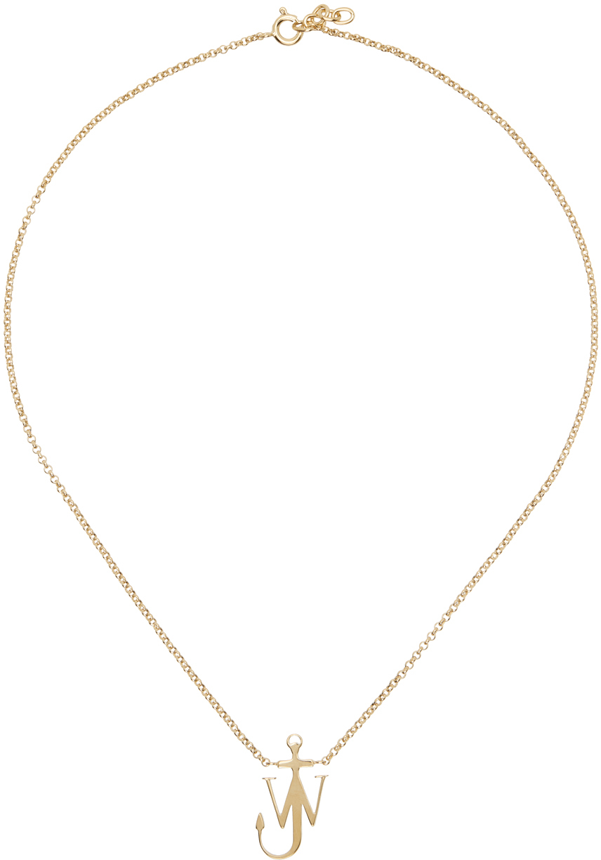 14k Yellow Gold .26cttw Diamond Anchor Necklace 16”