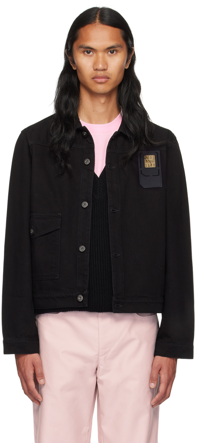 Black Sim Card Denim Jacket