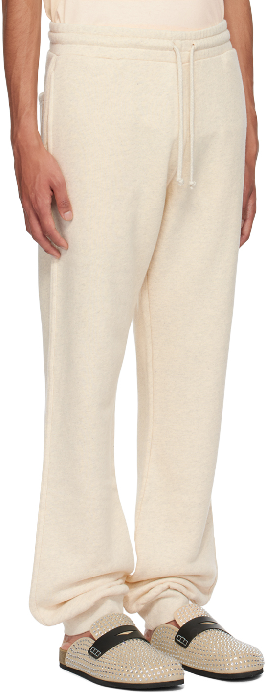 Jw Anderson Off-white Drawstring Sweatpants In 161 Oatmeal Melange