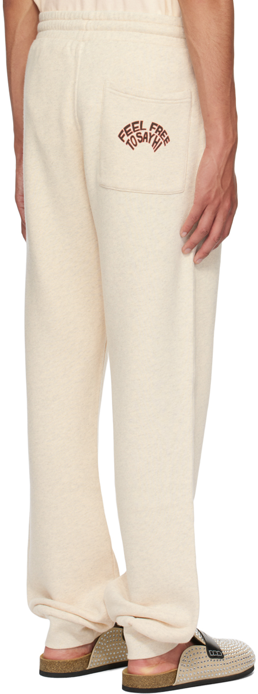 Jw Anderson Off-white Drawstring Sweatpants In 161 Oatmeal Melange