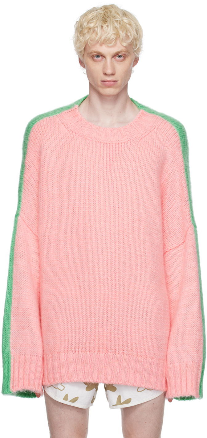 Pink Acne Studios Color Block Sweater Jw Anderson Pink Green