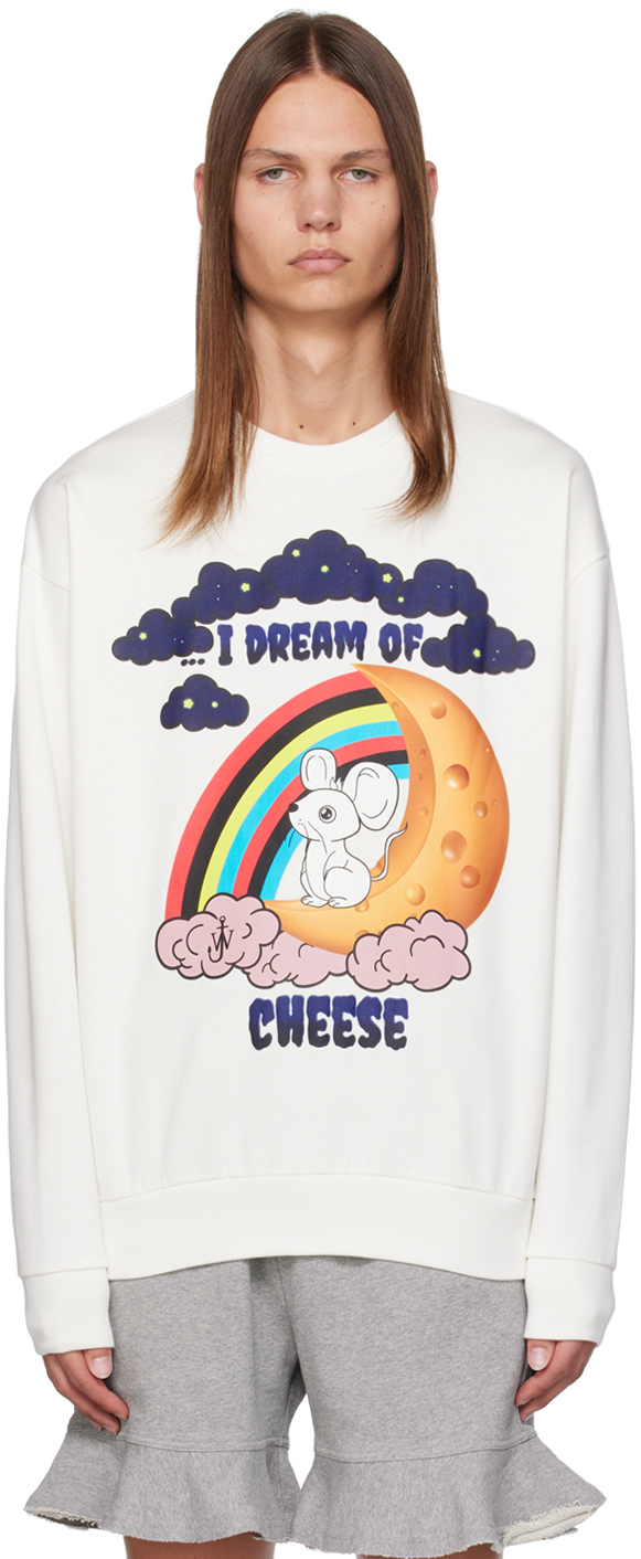 Jw Anderson I Dream Of Cheese Cotton Sweatshirt In White