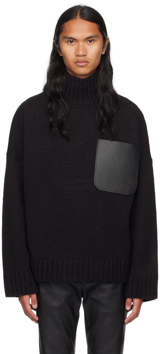 JW Anderson: Black Patch Pocket Turtleneck | SSENSE