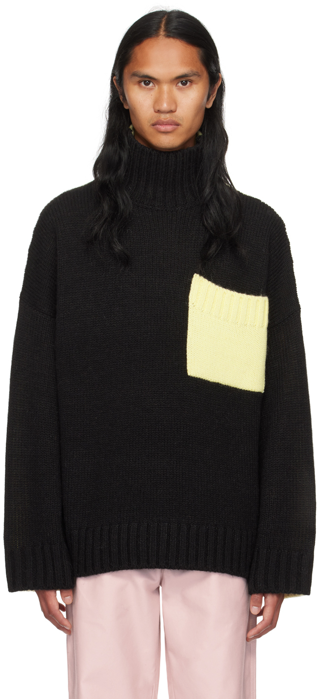 Black & Yellow Patch Pocket Turtleneck by JW Anderson on Sale