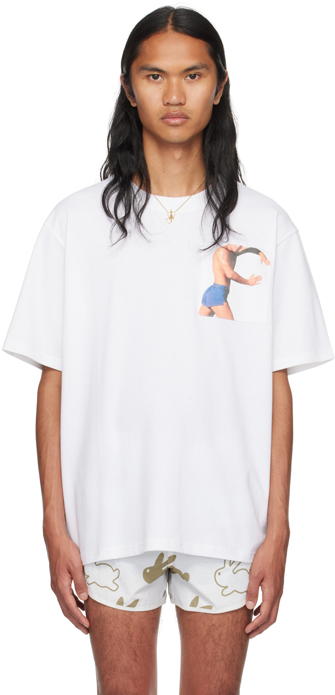 Shop Jw Anderson White Chest Pocket T-shirt In 001 White